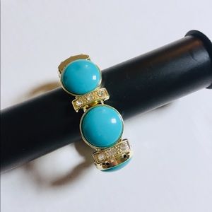 Simulated Turquoise (plastic rhinestone) stretchy bracelet